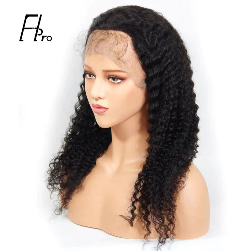 Super Grade Full Lace Wig Deep Wave Natural Color Free Part Human Hair